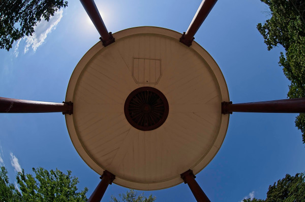 Dome of the music fountain in bottom view