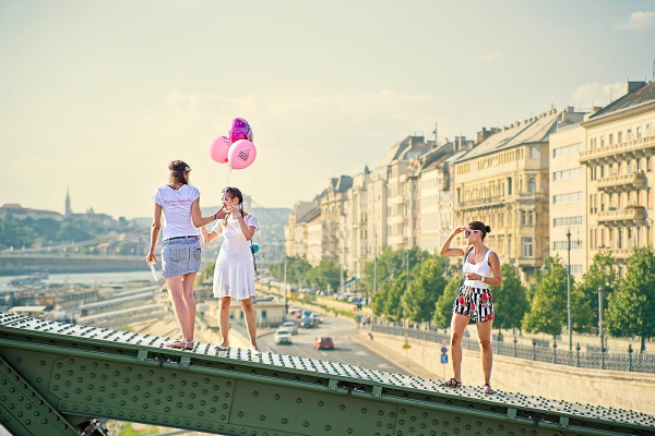 Girls night out on the top of Liberty Bridge